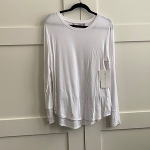 NWT Athleta Revive long sleeve white tee